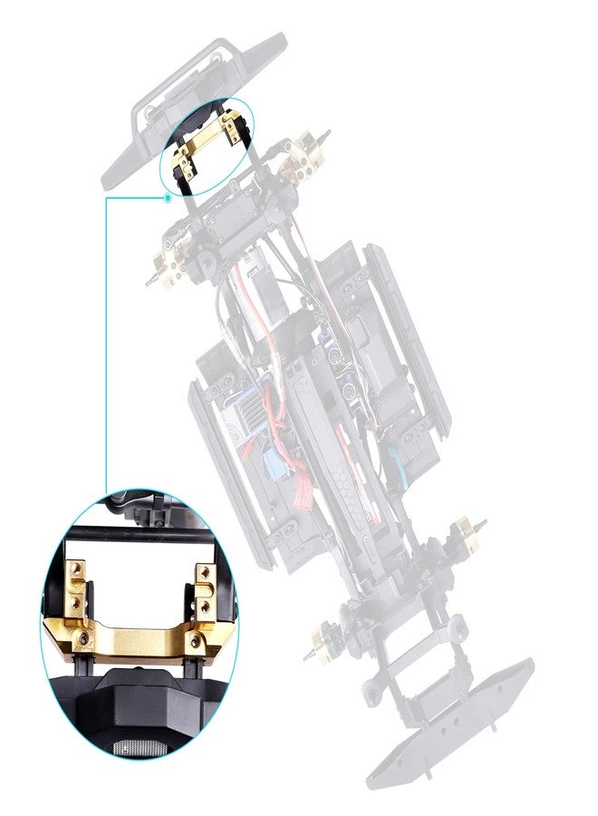 FriHobby 88g Brass RC Servo Mount for TRX4 1/10 RC Crawler Car Front Bumper Mounts Upgrades Heavy Duty - Image 3